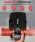 Powerful Dual 8 Inch Active And Passive PA System Kit With 700 Watt Max Output Microphone Bluetooth Streaming MP3 USB SD AUX Playback