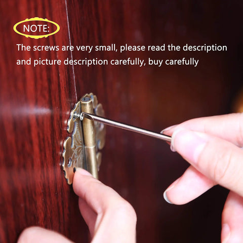 Using 1600 Pc Heavy Duty Mini Screws 2.5 X 6 8 10 mm Phillips Flat Head for secure cabinet hinge installation.