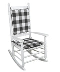 Comfy Porch Rocking Chair Cushions Set For Indoor And Outdoor Use With Secure Ties Easy To Clean 20 By 17 By 2 Inches Jurby Black White Assembled In The USA