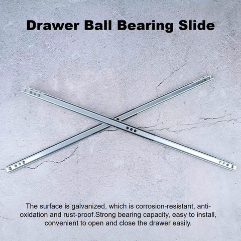 Heavy Duty Ball Bearing Drawer Slides 450x17mm 2 Piece Set Smooth Glide For Cabinets and Tool Chests on concrete surface