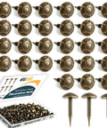 Top Shelf Vintage Floral Upholstery Tacks 240 Piece Set Antique Bronze Furniture Nails, 5/16 inch head, threaded for easy assembly.
