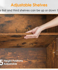 Adjustable shelf on 6 Tier Bookcase With Open Shelves 63 Inch Tall Rustic Brown Open Bookshelf for Living Room
