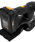 Cordless Palm Sander With 20V Max 2.0Ah Battery And Charger, Angled Nose For Tight Corners, 5 By 3.75 Inch Pad, Model 20401, Black