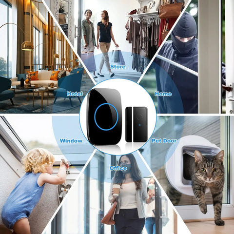 Wireless Door Chime Kit With Sensor Plug In Receiver Easy No Wiring Setup No Fuss Long Range Door Alarm System Up To 1000 Feet Instant Door Open Alerts For Home Office Or Apartment on door, window, pet door