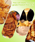 Hendiy large stainless steel crinkle cutter for potatoes; wavy French fry slicer
