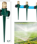 Two Pack Metal Lawn Sprinklers With Adjustable Brass Nozzles And Spike Bases Deliver 360 Degree Coverage For Big Yards Patios And Gardens Durable Brass Construction For Outdoor Use Rust Resistant Easy Setup Auto Irrigation