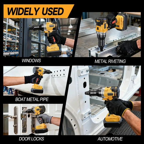Cordless Rivet Nut Gun For Dewalt 20V Max Battery With Auto Mode And Memory used for metal riveting and installation