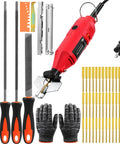 Portable Electric Chainsaw Sharpener Kit With 8 Piece File Set And 45 Diamond Sharpener Stones for All Chainsaw Chains
