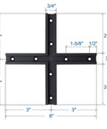 Beefy Aluminum T Track 3 Inch Intersection Kit for woodworking, 6063 alloy, black anodized finish, pre-drilled mounting holes visible.