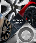 4 Pack Aluminum Waterproof Wheel Cover Center Emblem Sticker For Tesla Model 3 And Model Y 56mm Hubcaps