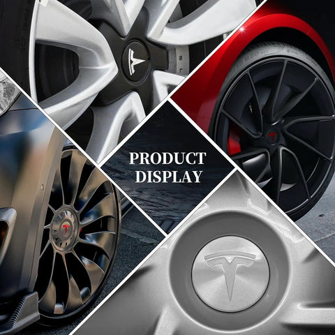 4 Pack Aluminum Waterproof Wheel Cover Center Emblem Sticker For Tesla Model 3 And Model Y 56mm Hubcaps
