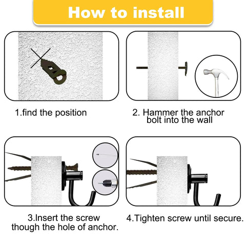 Step-by-step installation guide for Self Drilling Drywall Anchors Kit 150Pcs With Screws Zinc Plated Steel Two Sizes