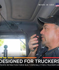 Retractable CB Radio Microphone Holder With Heavy Duty Tether Cord Keeps Your Mic Right Where You Need It On the Dash Stops That Dang Swinging For Trucks and Road Trippers in truck cabin.