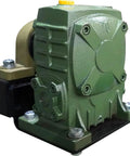 Heavy Duty Drum Lifter And Rotator Tool For 55 Gallon Steel Or Plastic Barrels With Solid Steel Jaw Clamp Cradle And Polyurethane Wheels That Lift Spin And Move Up To 990 Pounds Super Easy, showing green motor assembly.