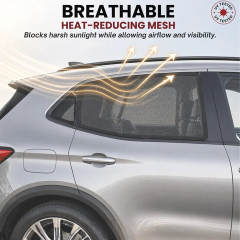 Kid Friendly Car Window Shades For Baby And Pets, Breathable Full Coverage Mesh, Privacy And Sun Heat Protection on SUV