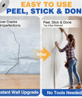 Top Shelf 5Mm Thermal Foam Peel And Stick Wallpaper Roll applied to wall, covering cracks and imperfections effortlessly.