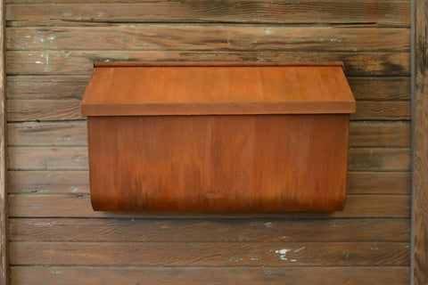 Weathered mailbox with Rust Activator For Metal Effects 1 Gal PA904 Water Based Acidic Solution to pre-treat iron paint.
