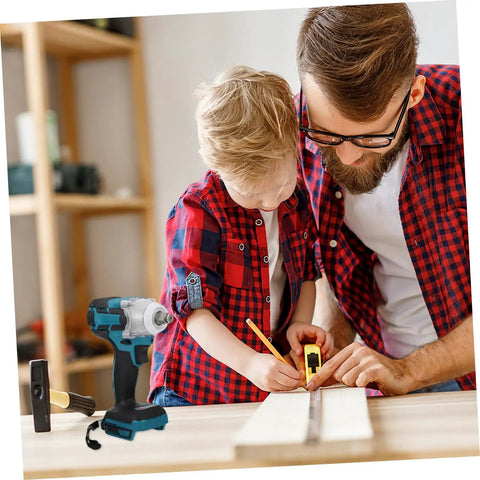 Popetpop 1 Set Cordless Electric Impact Wrench With High Torque Battery Power Tool For Easy Disassembly And Repair Tasks Compatible Rechargeable Brushless Motor For Aviation Construction Auto Work