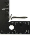 Stainless steel truss-head screw, 10 x 1-1/4 in, for dock bumper installation, close-up view