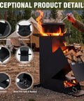 Rocket Stove For Camping And Outdoor Cooking Portable Wood Burning Stove With Storage Bag 15 Inch High Efficiency Outdoor Stove For Backyard BBQs Picnics And Events Heavy Duty 8.8 Lb in outdoor setup.