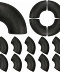 15 Pcs 1-1/4 Inch Seamless Steel Pipe Fittings Handrail Elbows 90 Degree Weldable Butt Weld Schedule 40 Iron Fittings, top view