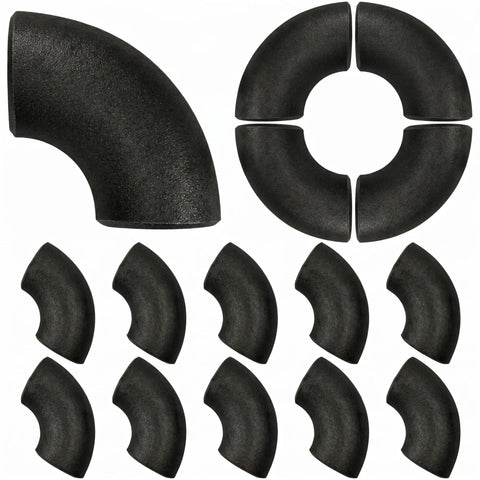 15 Pcs 1-1/4 Inch Seamless Steel Pipe Fittings Handrail Elbows 90 Degree Weldable Butt Weld Schedule 40 Iron Fittings, top view