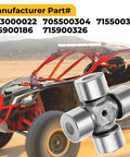 Beefed Up Rear Driveshaft U Joint Set for Can-Am Outlander and Commander UTVs, Heavy Duty Axle Joint Kit Fits 400 450 500 570 650 800 850 1000 Models, Easy Install, High-Performance Replacement, with OEM part numbers 703000022 and 705500304