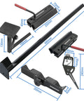 BG-GRIND4 4-piece wood chisel grinding jig set, front view with black metal components and red-handled wrench
