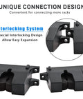 Close-up of interlocking system on Vertical Fishing Rod Rack Wall Mounted 6 Rod Holder Storage Organizer for garages and sheds.