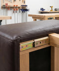 2 Pack Sofa Sectional Connector Brackets For Easy Modular Couch Assembly attached to wooden furniture frame