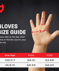 Gloves size guide chart showing hand measurement for Kids Cutting Gloves XS 8-12 Years, includes fitting for size XXS and XS.