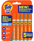 Stain Remover Pen For Clothes Instant Spot Eraser Pocket Size Travel Size 5 Count Pack On The Go Stain Solution