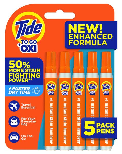 Stain Remover Pen For Clothes Instant Spot Eraser Pocket Size Travel Size 5 Count Pack On The Go Stain Solution