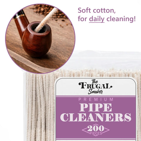 Soft Cotton Pipe Cleaners Pack 200 Count For Daily Maintenance 6 Inch Standard Length Flexible Absorbent Cleaning Tools Gentle On Stems And Airways Great For Everyday Pipe Care And Keepin It Clean, 200-piece pack