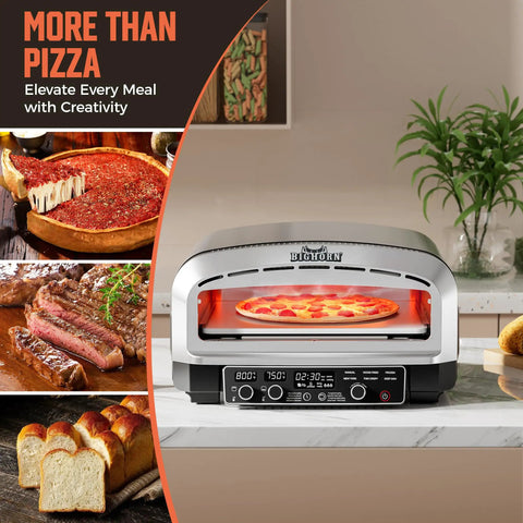 14-Inch Indoor Pizza Oven With 850°F High Heat, Electric Countertop Pizza Oven For Restaurant-Style Pies In Minutes, Includes Pizza Stone And Peel, Precise PID Temperature Control From 220 To 850°F
