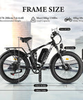 Kickass 5000W Dual Motor Electric Bike For Adults with frame size and measurements displayed on a studio background.