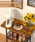 Compact Three Tier Floor Standing Coffee Bar Shelf For Cozy Corner Space Saving Farmhouse Style Coffee Station with sunflowers