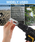 9 Gauge Drill Chuck Twist Ties Tool For Chain Link Fences And Loop Fences shown in use with electric drill for fencing projects