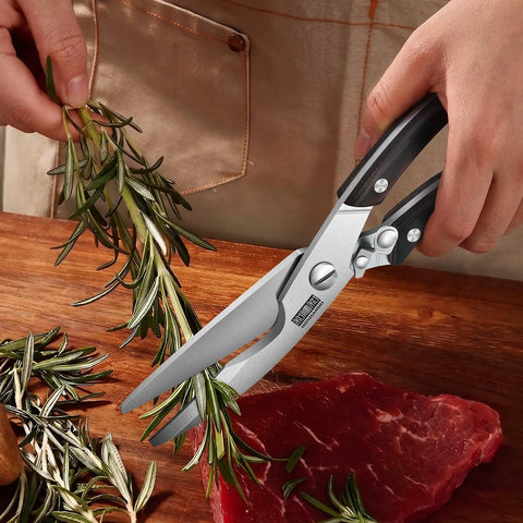 Heavy Duty Kitchen Scissors For Poultry And Bones Ultra Sharp Stainless Steel Shears With Comfortable Grip Boss Grade Performance Great For Herbs Poultry Crusts And Everyday Kitchen Prep Beast Mode Tool That Easily Cuts Through Tough Meat, cutting herbs and meat