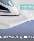 Heavy Duty Ironing Board Cover With Extra Thick Padding And Heat Reflective Silicone Coating Built Tough To Cut Your Chores Down And Keep Clothes Pristine Size 15 By 54 Inches Blue with iron on fabric.