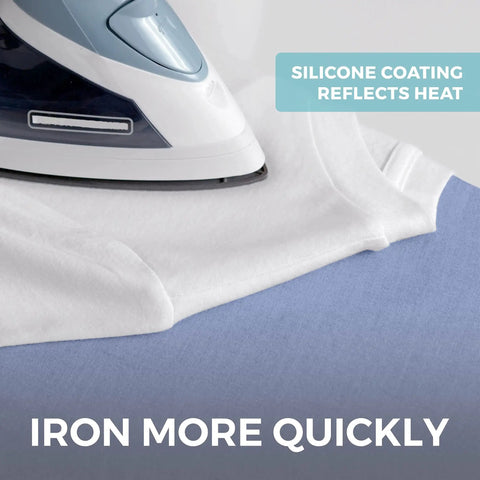 Heavy Duty Ironing Board Cover With Extra Thick Padding And Heat Reflective Silicone Coating Built Tough To Cut Your Chores Down And Keep Clothes Pristine Size 15 By 54 Inches Blue with iron on fabric.