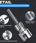 Dual Function PVC Pipe Threader Kit For Internal And External Threading In One Half Inch Three Quarter Inch And One Inch Pipes