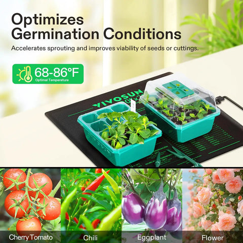 Seedling Heat Mat With Digital Thermostat For Germination And Indoor Gardening 20 By 20.75 Inch Rock Solid Warm Propagation Pad For Hydroponics Greenhouse And Seed Start UL And MET Certified