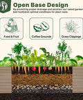 Galvanized Raised Garden Bed Kit For Vegetables Flowers And Herbs Tall Metal Garden Bed With Tools Gloves Plant Labels Brown 6x3x2 Ft Deep 2 Ft Soil Capacity section showing plant roots and layers