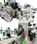 Automatic Round Bottle Labeling Machine Smooth Operator Belt Conveyor Applicator For Cosmetics Beverages Food with control panel and rollers.