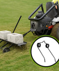 20 Pcs Dethatcher Replacement Spring Tines for Lawn Tractor Attachment tow-behind rake shown in use on grass