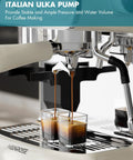Espresso Machine With Grinder And Milk Frother For Home Use 20 Bar Pressure Vintage Cream Finishing Built In Grinder