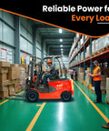 Operator using Electric Forklift A20 4,400 Lb Capacity, 118 Inch Lift Height, Warehouse Material Handling Gear For Heavy Duty Pallet Lifts