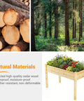 Raised Garden Bed With Legs 48x24x30in Wood Planter Box With Bed Liner For Herbs Flowers Vegetables 300lb Capacity Outdoor Garden Planters For Patio Balcony Backyard Natural Wood made from cedar