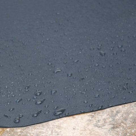 All Around Multi Purpose Recycled PVC Floor Mat For Indoor And Outdoor Use Go To Entryways Garages Kitchens And Patios Durable Water Resistant Dirt Shield 24 By 36 Inches Black with water droplets